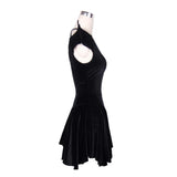 Summer Little Devil Off The Shoulder Sexy Ladies Black Velvet Dress With Wings