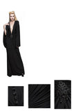 Chinese Frog Button Sexy Women Bat Sleeve Deep V Neck Evening Dress