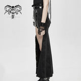 High Side Slit Design Japanese Sexy Girls Black Half Skirts With Adjusted Loops