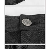 Skt126 Snakeskin Print Asymmetric Skirt