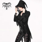 Everyday Wearing Asymmetric Knitwear Zipper Up Black Long Women Hooded Cardigans