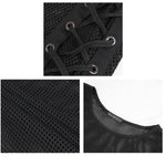 Daily Life Fetish See Through Mesh O Neck Long Sleeve Sexy Ladies Cotton T Shirts