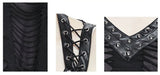 Summer Lace Up Shoulder Nailed Leather Loops Punk Women Halter Vest