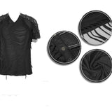 Punk Darkness Tattered Striped Summer Men Short Sleeved T Shirt