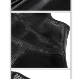 Tt161 Men Shiny Knit Patchwork Vest