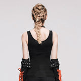 Summer Punk Daily Life Simple Style Broken Holes Women Cotton Vest
