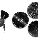 Hallowmas Darkness Punk Men Fur Shawl Short Leather Vests With Loops