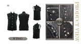 Summer Worn Out Metallic Bullet Clip Black Punk Rock Sleeveless Men Shirts