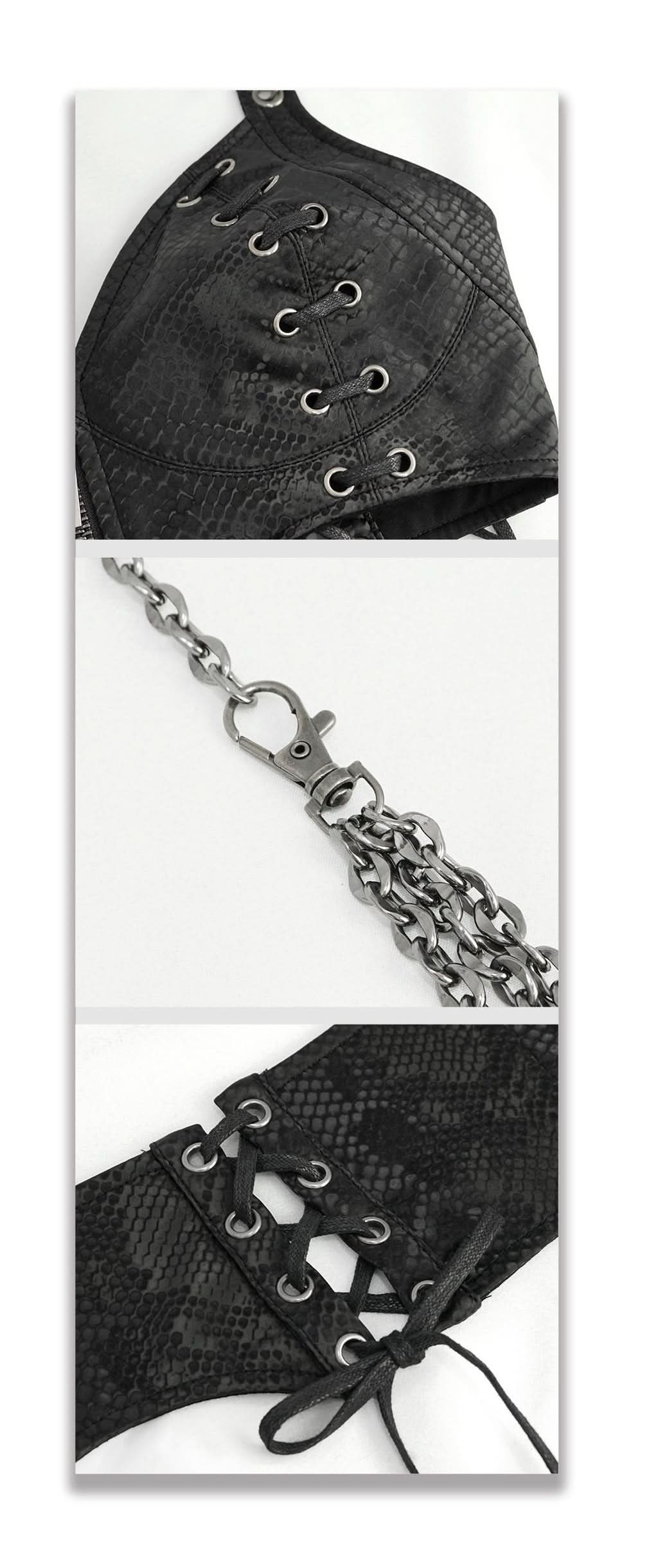 Wt060 Snakeskin Pattern Breast Wrapped Sling Top