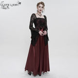 'Queen of Nile' Gothic Satin Lace Dress (Red)