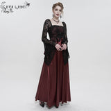 'Queen of Nile' Gothic Satin Lace Dress (Red)