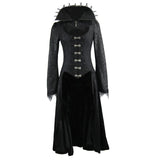 Black Floral Dark Pattern Embroidered Women Dress Coat