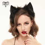 Bandeau oreilles de chat en peluche 'Neko' (Obsidienne)