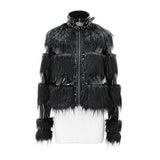 Devil Fashion New Style Punk Fur Short Cotton Jacket For Women