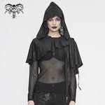 Ca021 Dark Thin Hooded Small Shawl