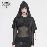 Ca021 Dark Thin Hooded Small Shawl