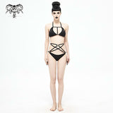 Sst009 Punk 4 Point Star Bikini Swimsuit Set