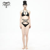 Sst009 Punk 4 Point Star Bikini Swimsuit Set