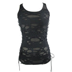 Tt113 Summer Punk Women Broken Holes Vest