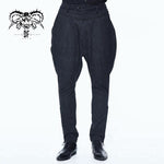 European Stylish Gothic Jacquard Oversize Black Breeches Men Trousers