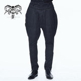 European Stylish Gothic Jacquard Oversize Black Breeches Men Trousers