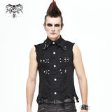 Wt061 Distressed Heavy Metal Men Vest