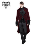 Manteau gothique en velours 'Sabotage' (Sang)