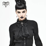 'Wednesday' Gothic Lace Bow Tie (Coal)