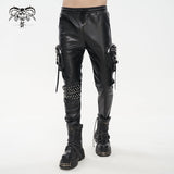 Pantalon cargo en cuir clouté punk 'Draven Dream'