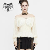 Pure Princess Lolita Everyday Wearing Off Shoulder Lantern Sleeves Girls Lace Top