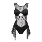 Sst001 Gothic Lace Stitching One Piece Swimsuit