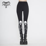 Pt136 Punk Skull Wing Printed Leggings