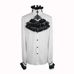Gothic Western Fashion Palace Embroidered Ruffled Sleeves White Men Chiffon Shirts