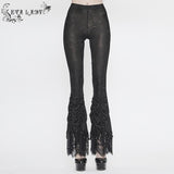 Ept006 Lace Beaded Pleated Gothic Leggings