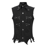 Wt061 Distressed Heavy Metal Men Vest