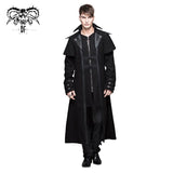 Gothic Men Fake Two Pieces High Collar Woollen Long Coats