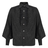 'Hygeia' Gothic Lantern Sleeve Shirt (Darkness)