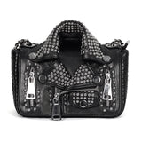 'Spungen' Punk Leather Black Rivets Purse