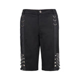 Pt140 Punk Rough Rope Mesh Spliced Men Fifth Trousers