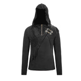 Devil Fashion Designer Asymmetric Tatters Worn Out Hooded Winter Shirts