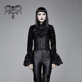 'Lightless Dawn' Gothic Swallow-Tailed Coat with Ruffles