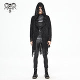 Ct168 Darkness Holes Hooded Men Coat