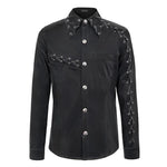 Sht066 Punk Chain Drawstring Men Shirts