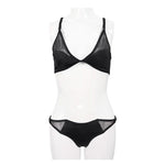 Sst016 Vertical Stripes Bat Shaped Swimsuit