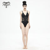 Sst013 Waist Straps And Mesh Spliced Swimsuit