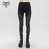 Legging gothique imprimé 'Across The Ocean' avec chaîne