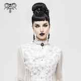 'Hestia' Gothic Mesh Bow Tie (Dove)