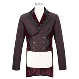 Ct17402 Wine Gothic Men Dress Coat