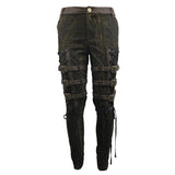 Steampunk Multi Loops Embroider Lace Up Legs Men Trousers