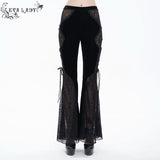 'Sparkle Witch' Side Laced Up Velvet Flared Gothic Pants